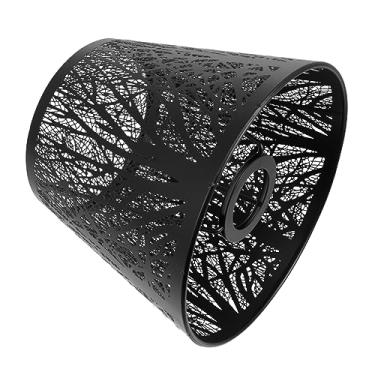 Imagem de 2 peças abajur de ferro forjado abajur de parede branco para mesa de cabeceira lanternas pretas decorativas floresta de metal abajur retrô abajur de metal preto requintado abajur capa de luz (Color :