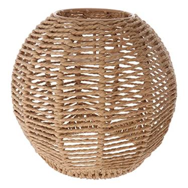 Imagem de Abajur pendente de rattan, lustre de cesta, abajur tecido, abajur para casa, restaurante, café, decoração de casa de chá, 5,89'L x 5,51'A, 15x15cm,