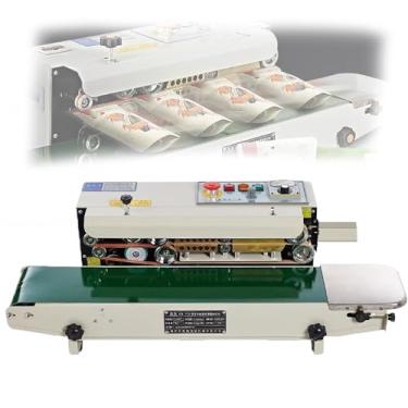 Imagem de Seladora ContíNua De Sacos Com Fita, Seladora Horizontal De Fita, Com Controle Digital De Temperatura,Largura De Selagem De 6 A 15 Mm Para Sacos E Filmes PláSticos De 0,02 A 0,8 Mm