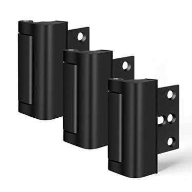 Imagem de Fechadura de porta de segurança doméstica, trava de reforço de porta Fcicarn à prova de crianças com 8 parafusos, batente de 7,6 cm suporta 362 kg para porta giratória interna, trava noturna