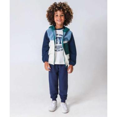 Imagem de Calça Infantil Jogger Moletinho Marisa Tam 4 a 10 Azul-46028, Azul mar
