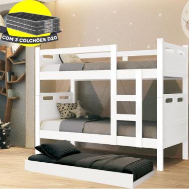 Imagem de Treliche Jaspe Branco com Colchão D20 - Conforto e Praticidade - Polos