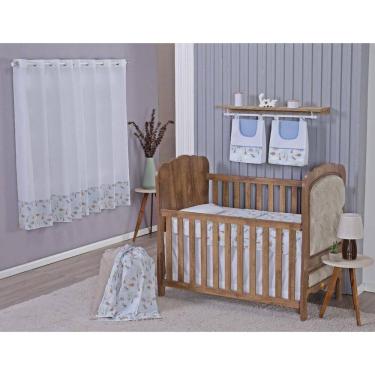 Imagem de Enxoval Bebe Kit Berço Americano Cortina Algodão Menino