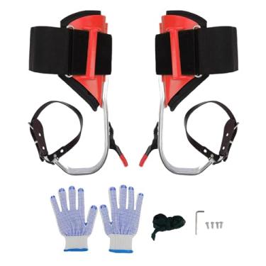 Imagem de AUNMAS Conjunto de Espinhos de Escalada Em árvore, Equipamento de Escalada Em árvore Ajustável Com Pedal Antiderrapante para Alpinistas, Colheita de Frutas (Vermelha)