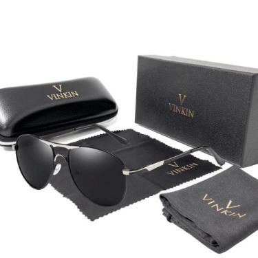 Imagem de Óculos de Sol Masculino Polarizado Aviador Vinkin 418, Prateado