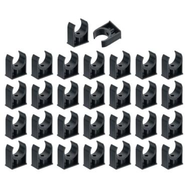 Imagem de Boxonly 30 peças de grampos de tubulação de água de PVC clipes de tubulação em forma de U para mangueira de irrigação suporte de tubo de irrigação para 32 mm OD para bandejas de TV, tubos, mangueira