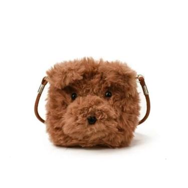 Imagem de Linda bolsa de mão peluda para mulheres, bolsa de ombro único, bolsa transversal, mini bolsa doce para uso diário, bolsa de moedas fofas presentes para mulheres (marrom, pequena)