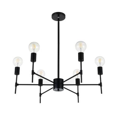 Imagem de Amgei Luz de teto para sala de estar, luminária de teto semiembutida Neoglint 6 luzes moderno lustre de metal semi embutido luminária de teto luminária de teto industrial para casa de fazenda