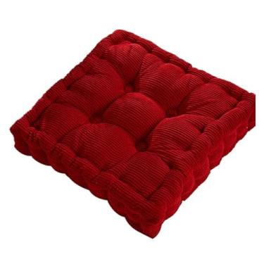 Imagem de Almofada para cadeira de escritório quadrada espessa sofá macio para decoração de piso de casa almofada de joelho têxtil tapete de escritório ao ar livre (vinho)