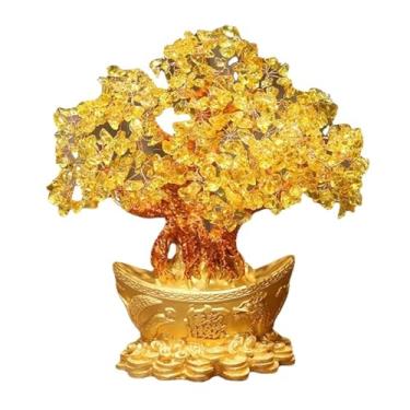 Imagem de Enfeite de árvore da sorte de cristal da sorte ornamento de riqueza decoração de mesa de escritório em casa artesanato de mesa