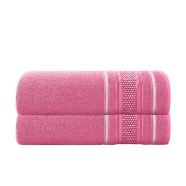 Imagem de Toalha De Banho 100% Algodão 280g/m2 68cm X 1,30m (2, Rosa Lavanda)