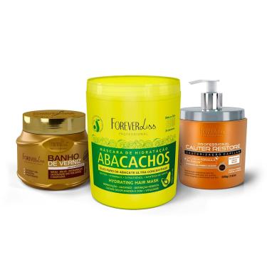 Imagem de Kit Máscaras Abacachos,Cauter, Banho de Verniz Forever Liss