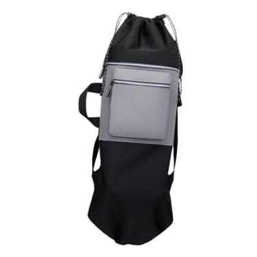 Imagem de oshhni Mochila para skate com alças ajustáveis, portátil, refletora, dobrável, para transporte de cadeira de rodas e ideal para atividades ao ar livre, Preto E Cinza
