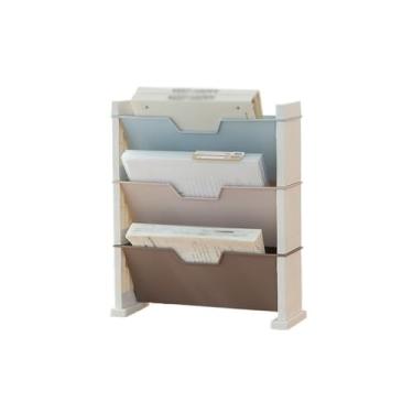Imagem de Escritório Organizador de mesa, bandeja papel para cartas, 3 camadas, porta-arquivos para revistas, para escritório, casa e escola Organizador de mesa(Multi-colored)