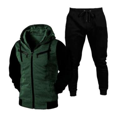 Imagem de Kit Blusa De Frio Raglan e Calça Jogger De Algodão Masculino e Feminin
