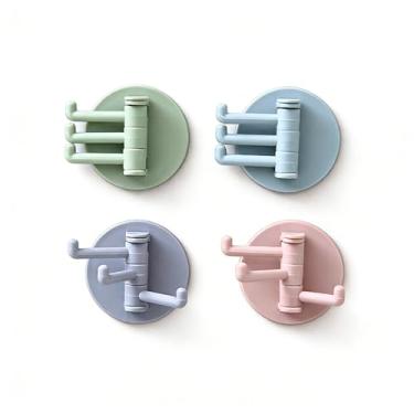 Imagem de Gancho Adesivo Gancho Parede 3 Seções Multifuncional Ganchos Adesivos para Paredes Banheiro Cozinha (2 Unidades)