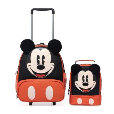 Imagem de Kit Mochila Disney Rodinha Estojo Lancheira Escolar Mickey Masculina-Masculino
