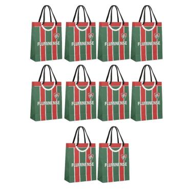 Imagem de Kit 50 Sacola Papel Of-Set Alça Gorgurão Fluminense Presente