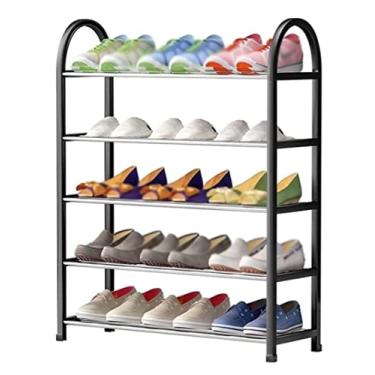 Imagem de Prateleira de sapato, organizador de sapato, sapateira de 5 níveis para entrada de armário, tubo de aço resistente, organizador de armazenamento de sapatos, suporte de armazenamento de sapatos de