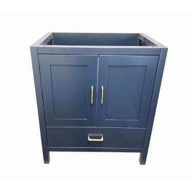 Imagem de Armário com base de banheiro de pia única coqueteleira azul marinho de 91 cm CA-V3621-BL