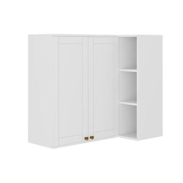 Imagem de Armário Aéreo Para Cozinha Bella 2604 Canto Reto Com 2 Portas 94cm Branco - Carraro