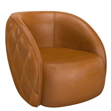 Imagem de Poltrona Decorativa Para Sala 90cm Tressê Zion M22 Sintético Caramelo - Mpozenato