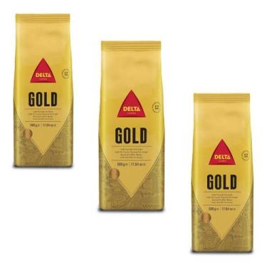 Imagem de Café Em Grãos Delta Cafés Gold Int 12 Kit 3 Pacotes De 500G