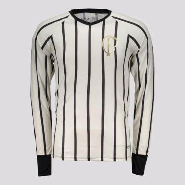 Imagem de Camisa Corinthians Listrada Manga Longa Off White - Coimbra, P