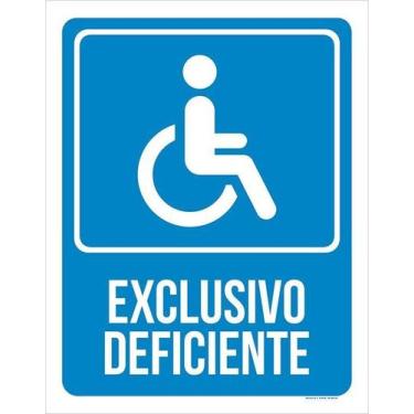 Imagem de Kit 10 Placa Acm Exclusivo Deficiente ul 18X23 - Sinalizo
