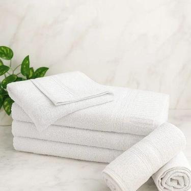 Imagem de Kit 6 Peças Banho + Rosto + Piso Hotel Pousada Clinica Estética Branco