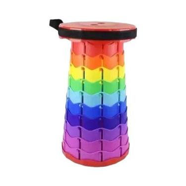 Imagem de Cadeira Telescópica Portátil Leve E Dobrável, Assento Compacto Ajustáv