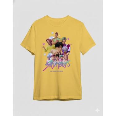 Imagem de Camiseta Infantil Saja Boys K-pop 100% Algodão Volta as Aulas, Amarelo