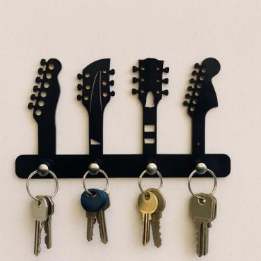 Imagem de Porta Chave Parede Decorativo Organizador Ganchos Guitarras - Zonaro S