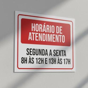 Imagem de Placa Acm Horário Funcionamento Segunda Sexta 8 As 12 18X23 - Sinalizo