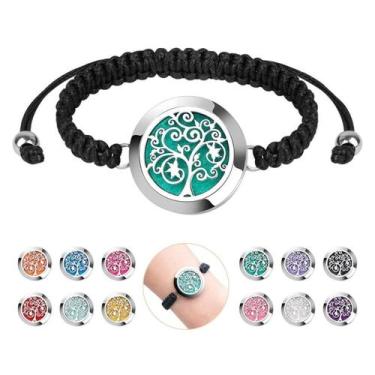 Imagem de Pulseira Com Pingente Difusor Aromas Ajustável Em Macramê - Palaziun