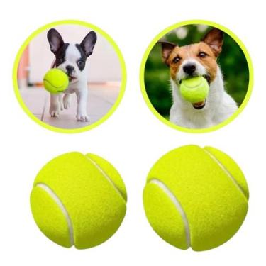 Imagem de Kit Bola De Tênis Bolinha Pet Resistente Brincadeira Cachorro 2 Unidad
