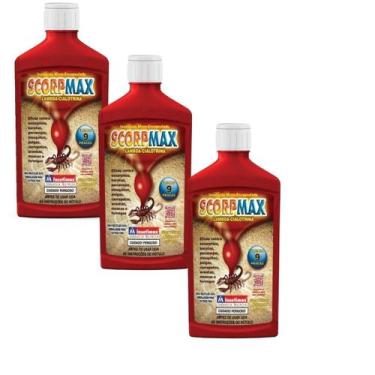 Imagem de Kit 3 Refil Mata Escorpião Pronto Uso Insetimax 500ml