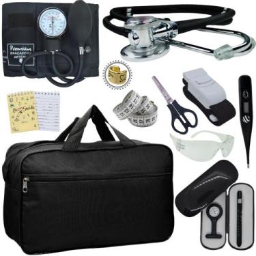Imagem de Kit Enfermagem Top Cores Premium Completo Estagio - Love Saude, PRETO 