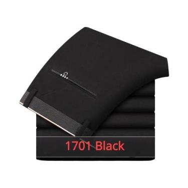 Imagem de Calças Sociais Masculinas Slim Fit Pretas Para Escritório, Calças Casu