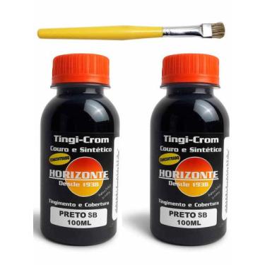Imagem de kit 2 Tinta para couro preto sb tenis e pincel 100ml - generalcouros
