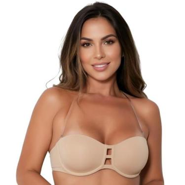 Imagem de Sutiã Adulto Bojo Liso sem alça Reforçado Costas Nua Alça Tira Silicon