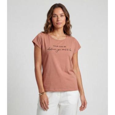 Imagem de Blusa Feminina Meia Malha Com Estampa Infinita Cor Marrom, G, Marrom