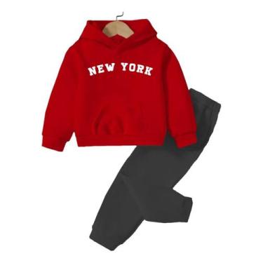 Imagem de Conjunto Moletom Infantil Blusa e Calça Estampado New York - Lucas Lun