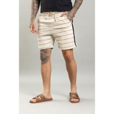 Imagem de Bermuda Moletom Masculina Listrada com Cordão Dialogo-Masculino