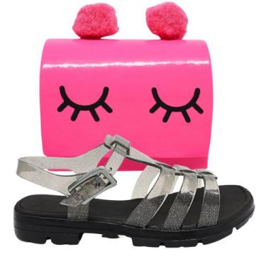 Imagem de Kit Sandalia Aranha E Bolsa Infantil Tranversal Menina Delicada Modern