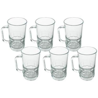 Imagem de Jogo de Canecas de Chopp de Vidro 320ml 6 Peças Seu Lar