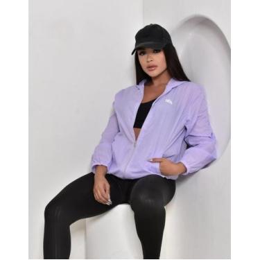 Imagem de Jaqueta corta vento feminina capuz zíper bolso ultra leve - D&A, Lilás