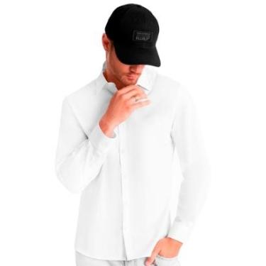 Imagem de Camisa Ellus Masculina Tricoline LY Slim Italian Branca-Masculino
