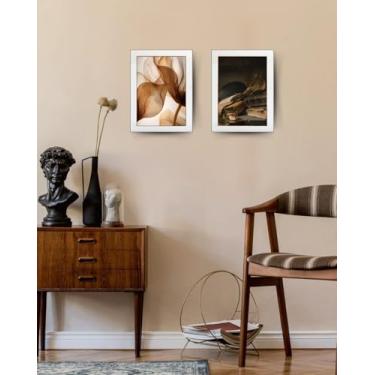 Imagem de Decoratto KIT 4 Porta Retrato 20x25 Moldura Branca em Madeira com Vidro