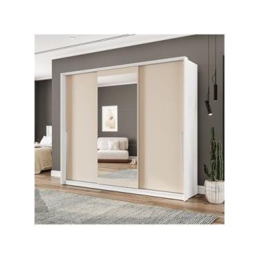 Imagem de Guarda Roupa Casal 3 Portas de Correr e 4 Gavetas Com Espelho 240850 L